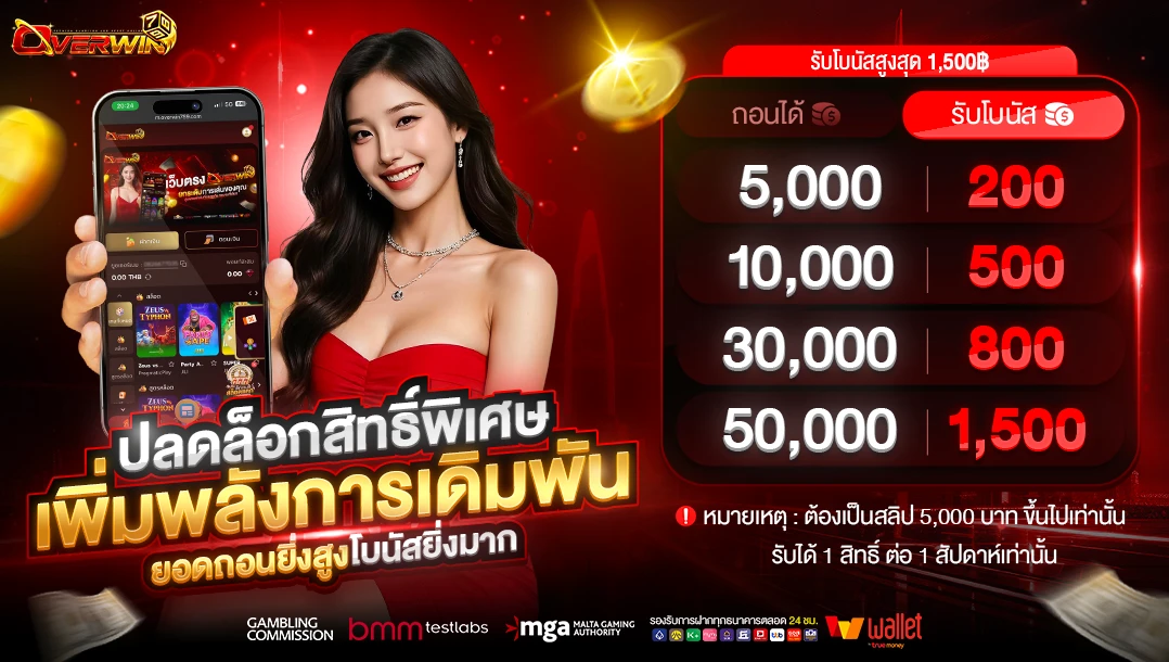 Promotion เล่นได้ OVERWIN แจกทุนเพิ่ม