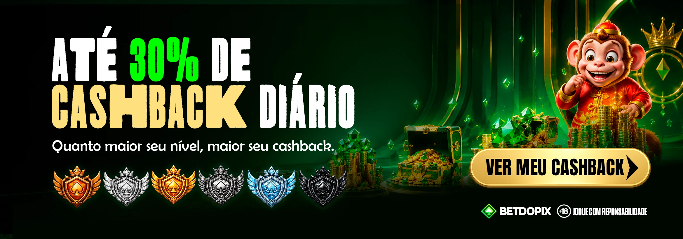ATÉ 30% DE CASHBACK DIÁRIO