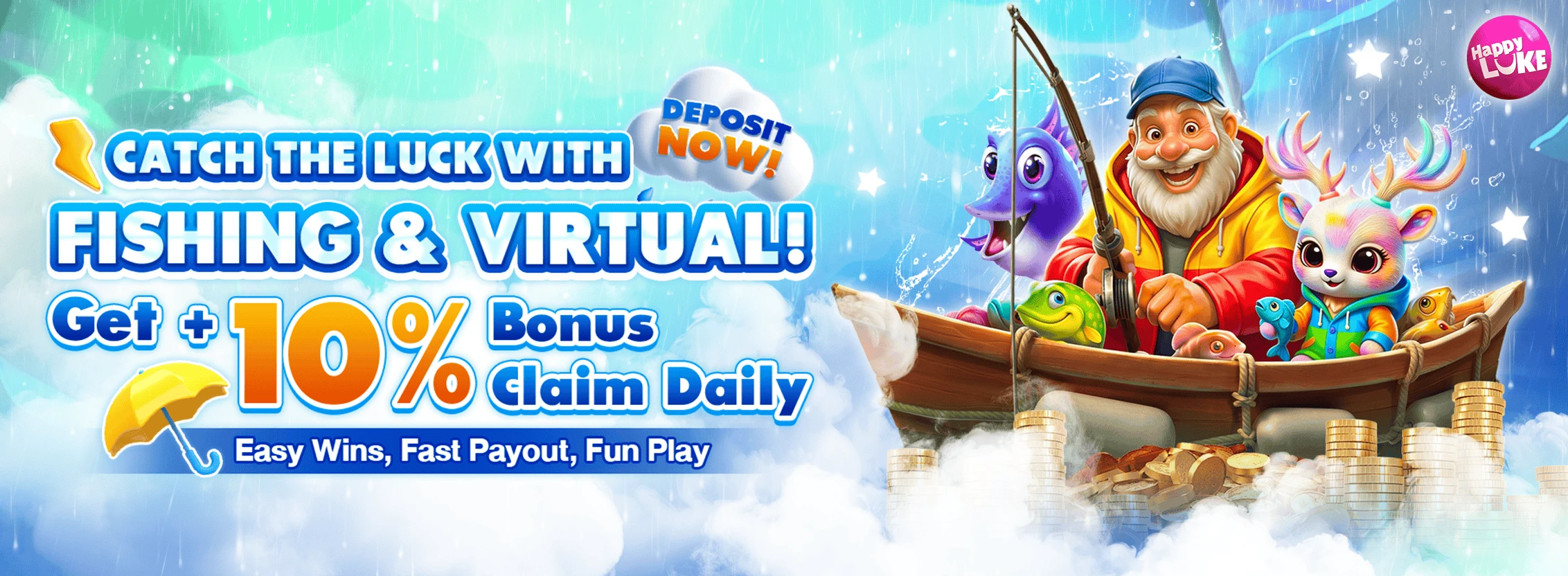 Daily Deposit Bonus 10% (ARCADE, FISHING, VIRTUAL)