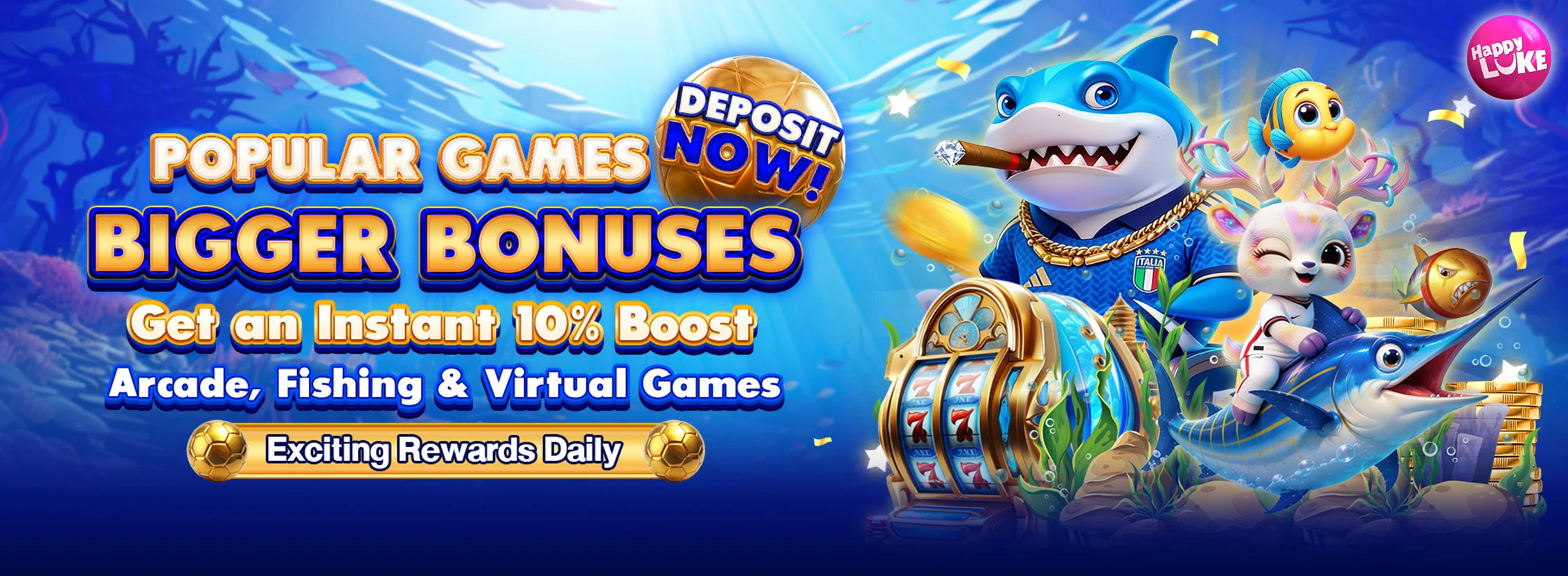 Daily Deposit Bonus 10% (ARCADE, FISHING, VIRTUAL)